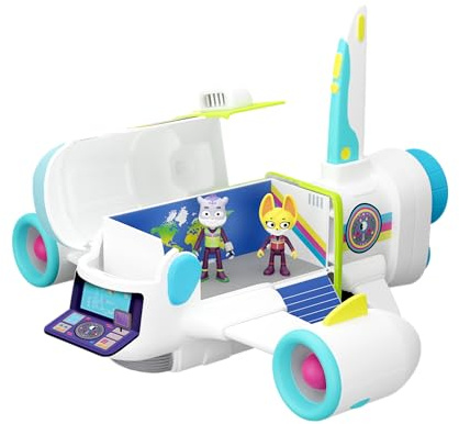 BANDAI - Wilde Ermittlungen – R.O.N Jet Box – Flugzeug mit 2 exklusiven Figuren und abnehmbaren Segelflugzeugen – Interaktives Fahrzeug für Kinder der Creature Cases Serie – Spielzeug für Kinder ab 3