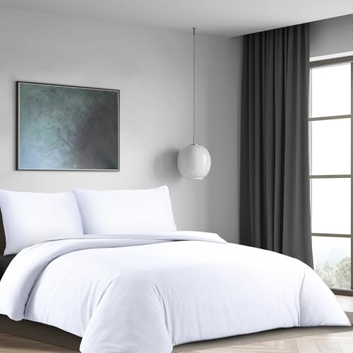 LYMA Bedding Bettwäsche Set, Oeko-TEX-Zertifiziert, Premium Weiches Doppelt Gebürstete Nanoplush Stoff Bettdeckenbezug, Knitterfrei Bügelfrei Bettbezug mit Kissenbezug (Weiß, 135x200+80x80cm)