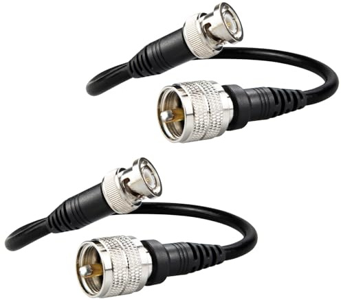 Boobrie Upgraded PL259 UHF Male to BNC Male 30CM RG58 Coaxial Cable Low Loss BNC to PL259 UHF CB Coax Jumper Pigtail Cable for HAM & CB Radio Antenna Analyzer Dummy Load SWR Meter Pack of 2