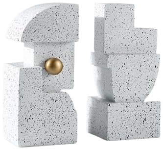 GLigeT Serre-Livres en résine – Décoration Robuste for Salon, Chambre et Bureau(Blanc)