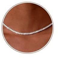 CASSIECA Kette Damen Silber/Gold Tennis Halskette Zirkonia Halskette Verstellbare Stapelbare Halskette Glänzende Diamantschliff Kette für Frauen Mädchen