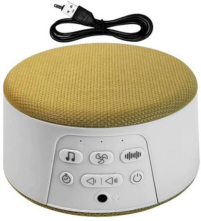 White Noise Machine, Sleep Sound Device, 4,65 x 4,65 in Portable Electronic Gadget, Recargable Timer Function, Compact Relaxation Tool for Adults, Baby, Kids, Meditation, Soothing