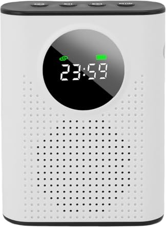 ASHATA Amplificatore vocale, microfono wireless portatile amplificatore vocale con processore di segnale digitale riduzione del rumore magnetico per insegnanti e presentatori