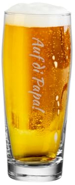 LUXENTU Willi Becher mit Gravur, Name vertikal, 0,5 l, 1 Stück | Personalisierte Biergläser / Helles-Gläser für Geburtstage & Hochzeiten, Individuelle Lasergravur, Spülmaschinenfest