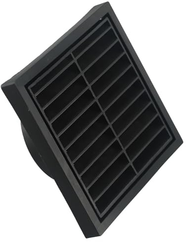 Desiumite 140 x 140 x 100 mm Plastic Wall Vent Grille Cover with Wire Mesh for Exhaust Fans, Dryers & General Ventilation – PP Material, Black