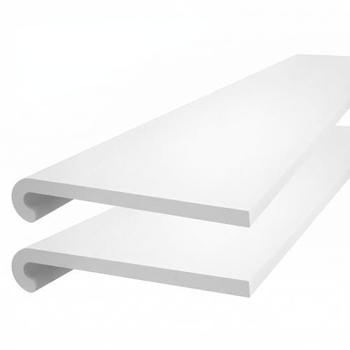 240mm Wide x 1m Long Windows4You White uPVC Bullnose Window Sill Cover – Rounded-Edge Cill Capping Board – Low-Maintenance PVC – 2 Pack