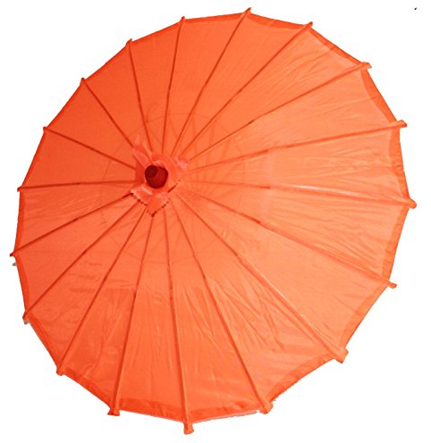 AAF Nommel ® Deko- Kinder- Sonnenschirm aus Stoff und Holz orange, 055