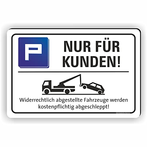 Fassbender-Druck SCHILDER - NUR FÜR KUNDEN - Parkplatz Schild - Schild zum Markieren vom Kundenparkplatz oder Privatparkplatz auf einer Aluverbundplatte (30x20cm Schild)