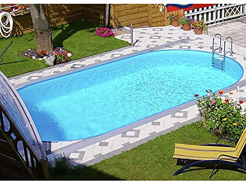 Steinbach Styriapool oval 737 x 360 x 150 cm, Pool, Einhängebiese, Stahlmantel, Handlauf, Bodenschienen, Folie blau 0,6 mm, 012375