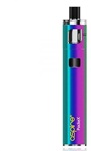 Aspire PockeX Vaping Kit, Compact, All-in-one Device, Long Lasting Battery, U-Tech Pockex Coils, Smooth and Flavorful MTL and RDL Vaping, E Cigarettes, E Cig, Starter Kit, No Nicotine (Rainbow)