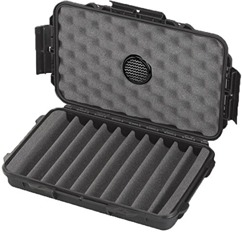 MAX PRODUCTS Zigarren Humidor Reisehumidor in Etuiform Wasser und staubdicht IP67 für 10 Zigarren