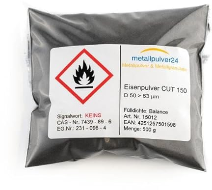 Eisenpulver Gewicht 500 g, Maße CUT 150 µm