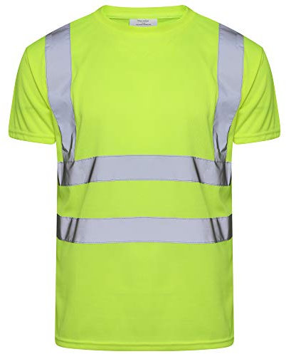 Inspire Me Hi Viz Short Sleeve T-Shirts | High Visibility | Breathable, Soft and Comfortable | Premium Material | Easy to Wash (Yellow, Large)