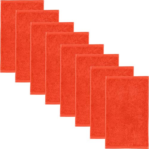 Erwin Müller Gästetuch 8er-Pack, Serie Heidenheim 100% Baumwolle orange Größe 30x50 cm - schnell trocknend und extra saugstark, kuschelweich, voluminöse Spitzenqualität