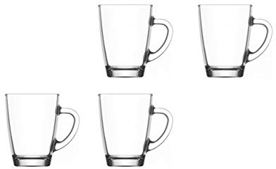 Unbekannt Teegläser, Trinkgläser aus Glas mit Henkel für Tee, Kakao, Kaffee und Cappuccino (300ml)