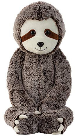 Lifestyle & More Großes Faultier Kuscheltier Plüschtier mit Klettband an Händen grau/braun 100 cm groß und samtig weich