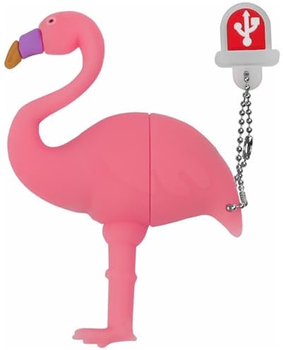 16GB USB-Stick Niedliches Flamingo-Muster mit Lanyard, Pen Drive und Memory Stick-Stick für Familie und Freunde