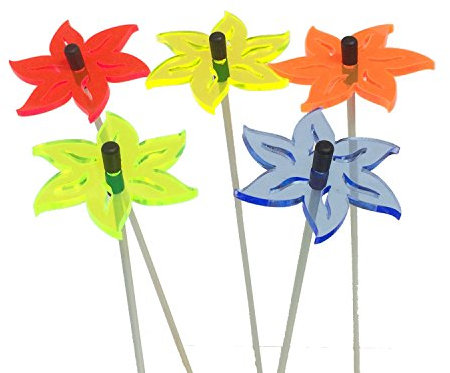 Sun Catcher Garden Decor Lotus Blüten Sonnenfänger 5 Kleinen Leuchtenden 25cm große Besondere Garten Dekoration für Balkon Terrasse Geschenk, Farbe:YYY