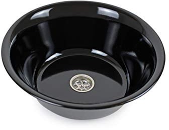 Edelstahl Spülbecken Camping Wohnmobil Caravan Spüle Waschbecken + Ablauf 280mm Dunkel Design (ad-ideen)