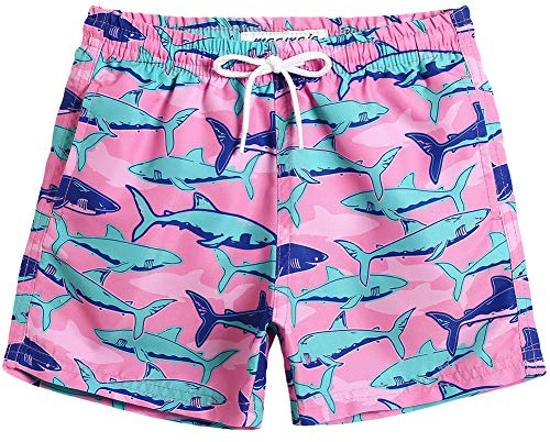 MaaMgic Maillot de Bain Enfant Garçon Short de Bain Garçon Coloré à Séchage Rapide avec Doublure Confortable et 3 Poches pour Plage et Piscine,10-12 Ans