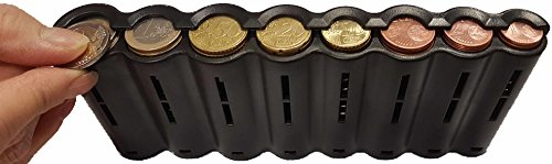 CLAIRE-FONCET Monnayeur Pièces Euro – pour Portefeuille Serveur Restauration Pratique – Caisse Monnaie Pièces – Range Monnaie 8 Compartiments - Trieur Pieces - Bars, Restaurants