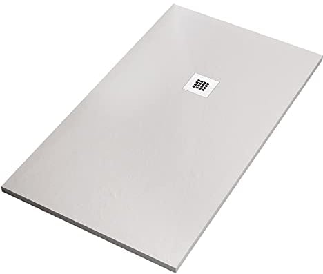 Piatto doccia bianco in marmoresina con griglia inox e Piletta OLIMPO DOCCE - Piatto doccia bianco in marmoresina con griglia inox e Piletta Gratis - STAR PLUS - 70x100