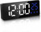 JQGO Digital Alarm Clocks Bedside Mains Powered Non Ticking, LED Clock with Temperature Display, with Adjustable Brightness, Battery Operated, Snooze, Travel Clock with 3 Alarms, Black