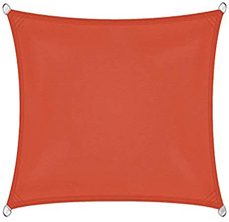 CENPENYA Sonnensegel Quadrat Wasserdicht, UV Schutz Polyester Wasserabweisend Sonnenschutz für Garten Balkon und Terrasse (3x3m,Orange)