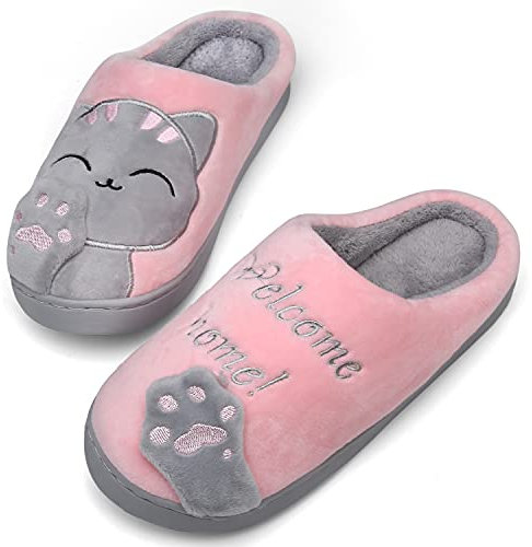 Mishansha Inverno Pantofola per Uomo Donna Carino Peluche Scarpe Interne Antiscivolo Caldo Confortevole Ciabatte, Rosa 35/36 EU=36/37 CN