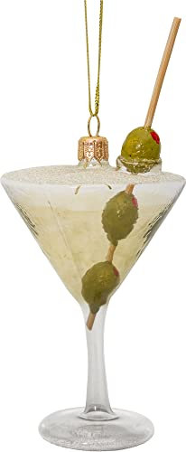 SIKORA Cocktail mit Oliven besondere Weihnachtskugel Glas Christbaumschmuck Deko Figur Weihnachten Anhänger Ornament - Meisterstücke - BS752