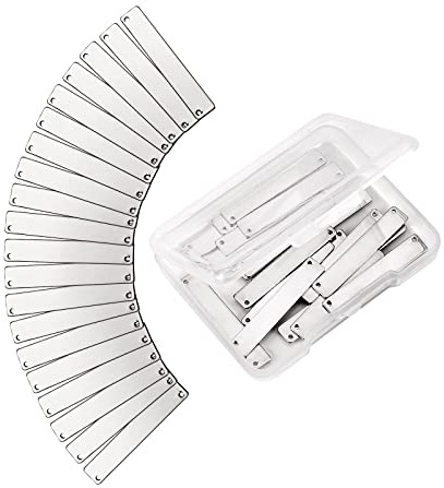 BEEFLYING 20Pcs Rechteck Stanzen Blank Tags Glatt Messing Charms Platin Farbe Anhänger Für DIY Armband Halskette Schmuckherstellung Zubehör Kunsthandwerk Heimtextilien