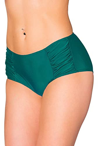 Aquarti Damen Bikinihose mit seitlichen Raffungen | Hotpants