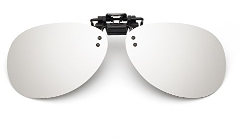 Modischer Blaulichtfilter, polarisiert, für Tag oder Nacht, Sonnenbrille, zum Anklemmen, blockiert blaues Licht, Lesen, für Brillen in mehr Größen, weiß/silberfarben