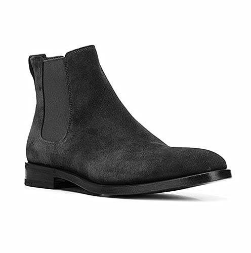 Stivaletto da Uomo Casual Classici Chelsea Stivali Antiscivolo Vintage Slip-on Mocassini 39-48 EU (46,Grigio)
