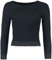 Black Premium by EMP Damen schwarzes kurzes Langarmshirt mit Nieten L