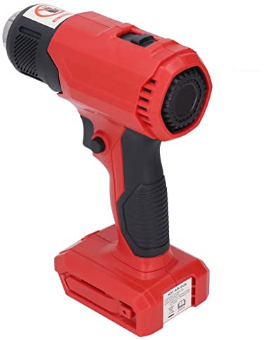 Portable Hot Air Machine, Battery Operated Rechargeable Heat Gun with Plastic Film Nozzles (Red)