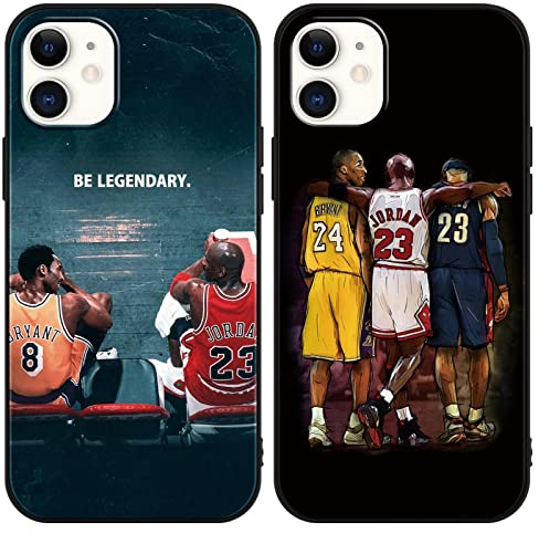 nurkorki [2 Stück Handyhülle für iPhone 11 Hülle 6,1, Basketball Legende 24 23 Player Star Cool Mode Muster Design Case Matt Weich Silikon Stoßfest Back Cover Schutzhülle für iPhone 11