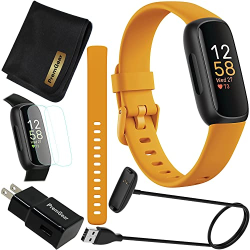 Fitbit Inspire 3 Gesundheits- und Fitness-Tracker (morgendliche Helligkeit) mit Trainingsintensität, Schlafüberwachung, 2 Größenbänder, 10 m langes Ladekabel, Adapter