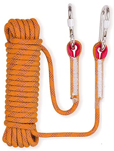 Cuerda De Escalada En Roca Estática De 16mm 25m(82ft) 50m(164ft) 100m(328ft) 200m(656ft) Cuerda De Paracaídas Al Aire Libre Para Senderismo Montañismo Barranquismo Rescate Trabajos ( Color : Orange ,