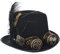 BLESSUME Zylinder Hut mit Brille for Karneval, Halloween, Mottoparty (M, Schwarz 9)