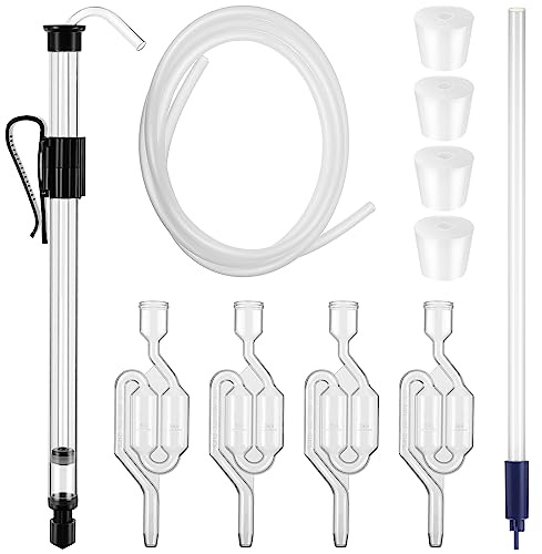 Saillong Siphon for Wine Making, Siphon Pump with 6 Feet of Tubing, Bottling Wand, Clamp, Bubble Airlock and Drilled Stopper, Siphoning Kit for Small Batch Beer Kombucha Wine Mead Homebrew