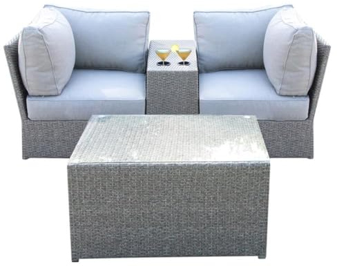 Living Source International 4-Piece Wicker/Rattan Seating Group in Gray