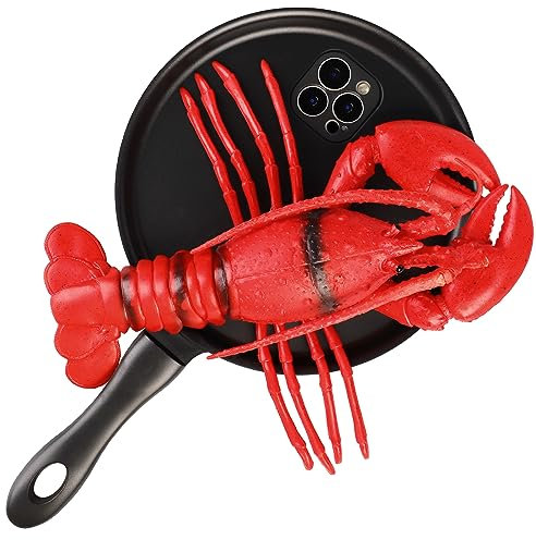 TRADAY Frying Pan Phone Case for iPhone 13 Pro - Funny Lobster Skillet Novelty Food Case