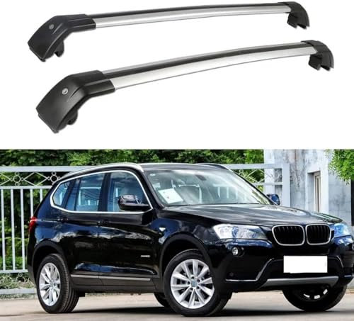2 Stück Auto Dachträger Relingträger für BMW X3 F25 2011 2012 2013 2014 2015 2016 2017 2018, Dachgepäckträger Trägersystem Lastenträger Relingträger Gepäckträger, für Dachbox, Skihalter