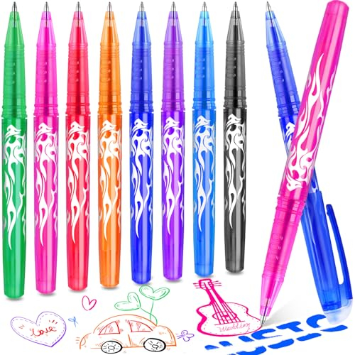 DOMAXWILL Radierbarer Kugelschreiber Tintenroller Radierbar, 8 Farben Radierstifte Kugelschreiber Radierbar, 0.5mm Radierbarer Tintenroller Erasable Pen Radierbare Gelschreiber für Schulsachen
