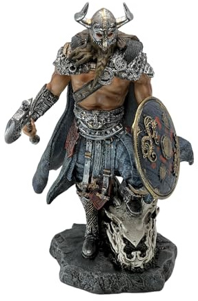 LOOYAR Thor-Statue aus Kunstharz, 33 cm, fester Wikinger-Krieger und Drache, nordische Mythologie, Dekoration für Zuhause/Büro, einzigartiges Geschenk