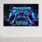 timalo® Gamer poster mit Namen personalisiert gaming Wanddeko gamer Bild für die Wand Wandbild Jugendzimmer gaming zimmer Bilder für Teenager Controller Neon | poster1-Motiv77-B120xH61cm