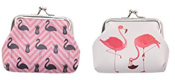 ABOOFAN 2 Pièces Porte-monnaie Femme Porte-monnaie Pour Femme Porte-monnaie Flamant Rose Porte-monnaie Pour Filles Portefeuille 3d