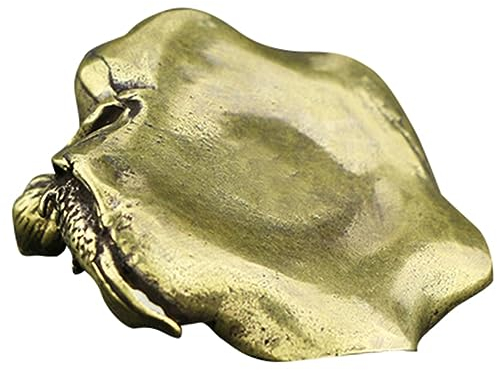 MAGICLULU 1Stk Briefbeschwerer-Ornamente antikes Geburtstagsgeschenk Ablagen für Malstifte Vintage-Dekor Wohnkultur Stifthalter aus Messing Lotusblattfischhandwerk Antiquität Tablett Bronze-