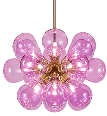 Modern Pendelleuchte Glaskugel Bunte Pendelleuchte, Moderne künstlerische Bubble Globe Glasschirm-Kronleuchter, Decor Decken-Hängelampe für Kücheninsel Schlafzimmer Wohnzimmer Kinderzimmer ( Color : P